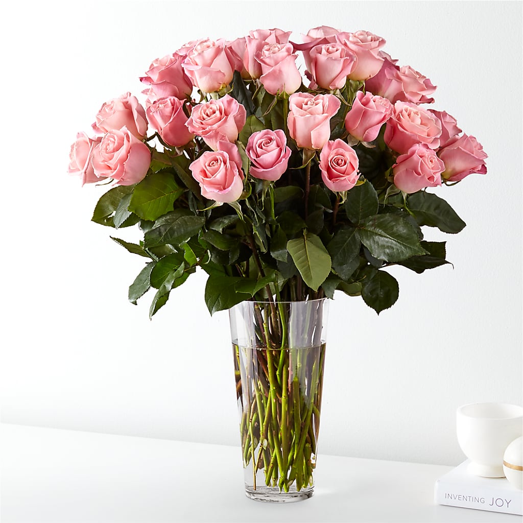 Long Stem Pink Rose Bouquet – Blossom Flowers And Gift, Lauderhill FL