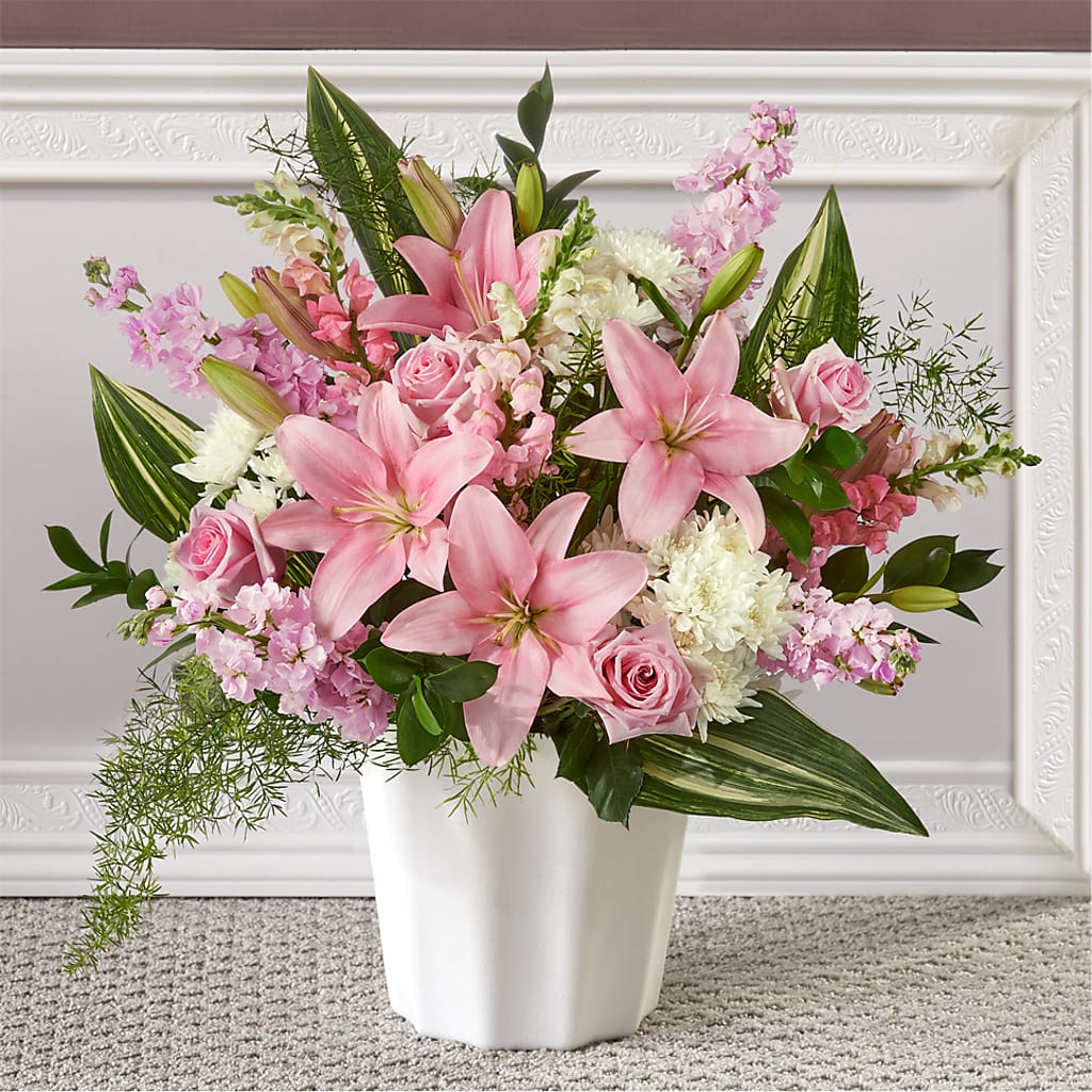 Simply Serene Floor Basket – Blossom Flowers And Gift, Lauderhill FL