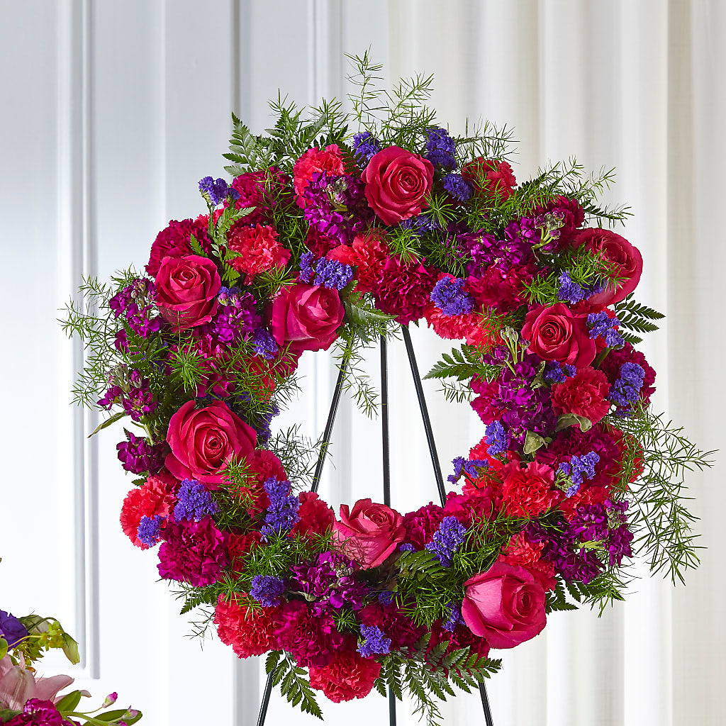 Calming Colors Wreath – Blossom Flowers And Gift, Lauderhill FL