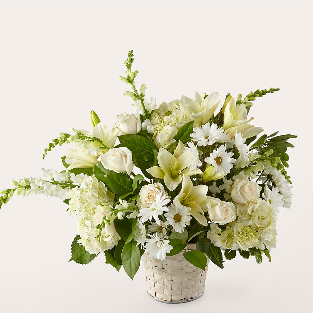 Ivory Elegance Floral Basket – Blossom Flowers And Gift, Lauderhill FL