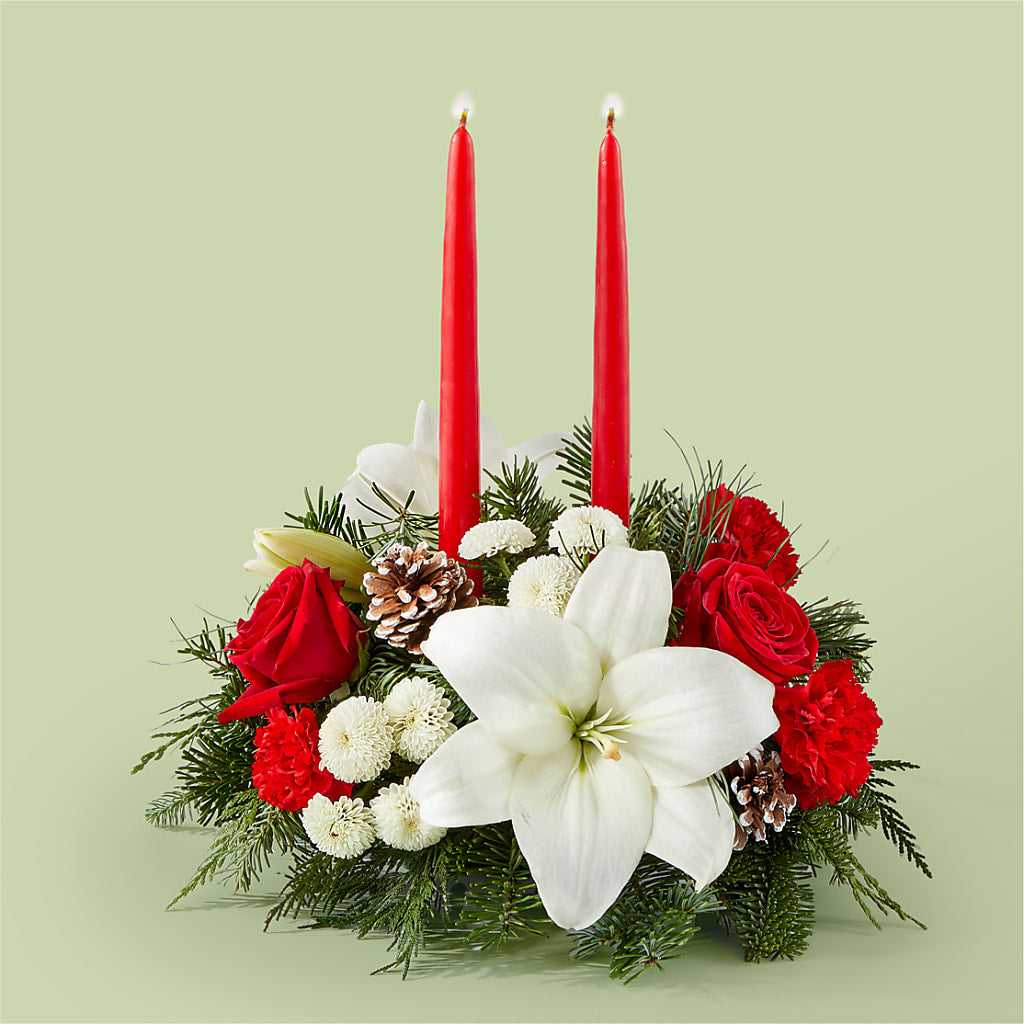 Seasonal Festivities Centerpiece – Blossom Flowers And Gift, Lauderhill FL
