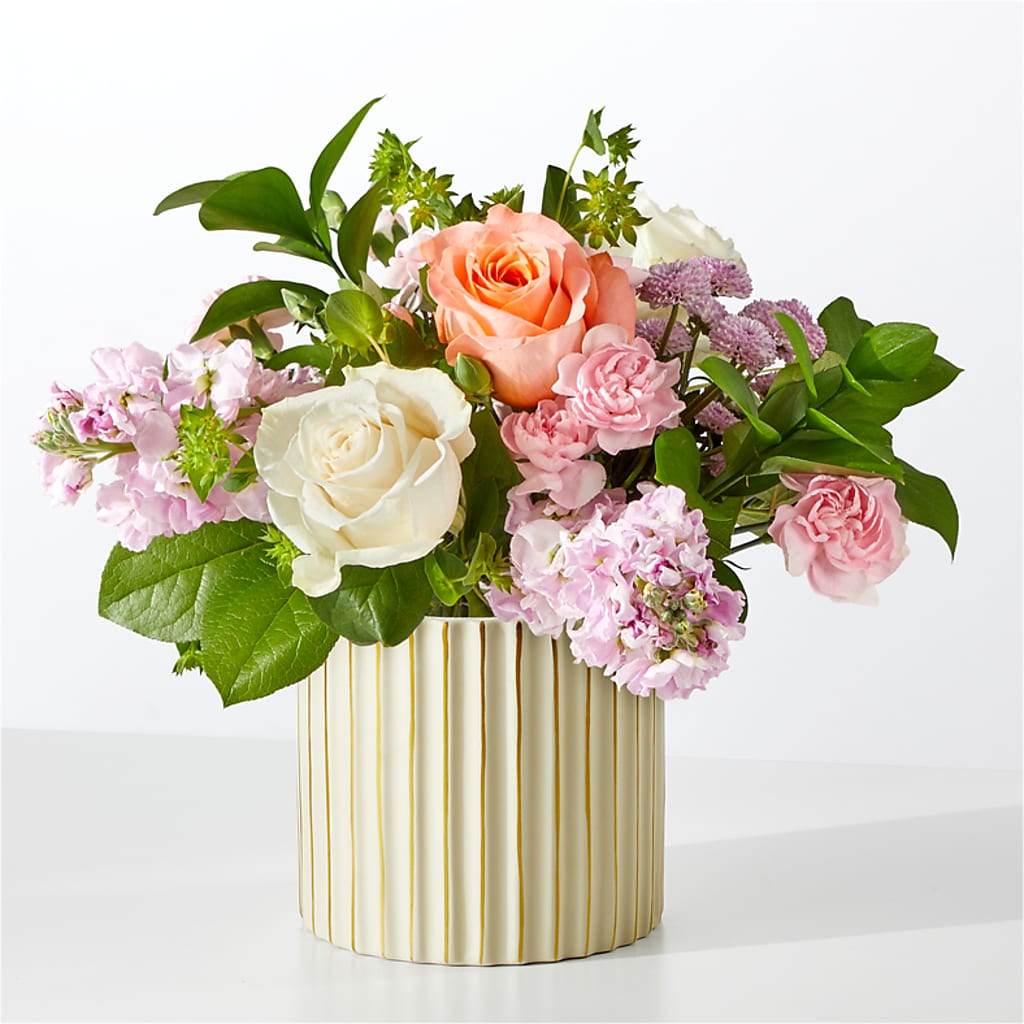 French Market Bouquet with Ivory Vase – Blossom Flowers And Gift, Lauderhill FL