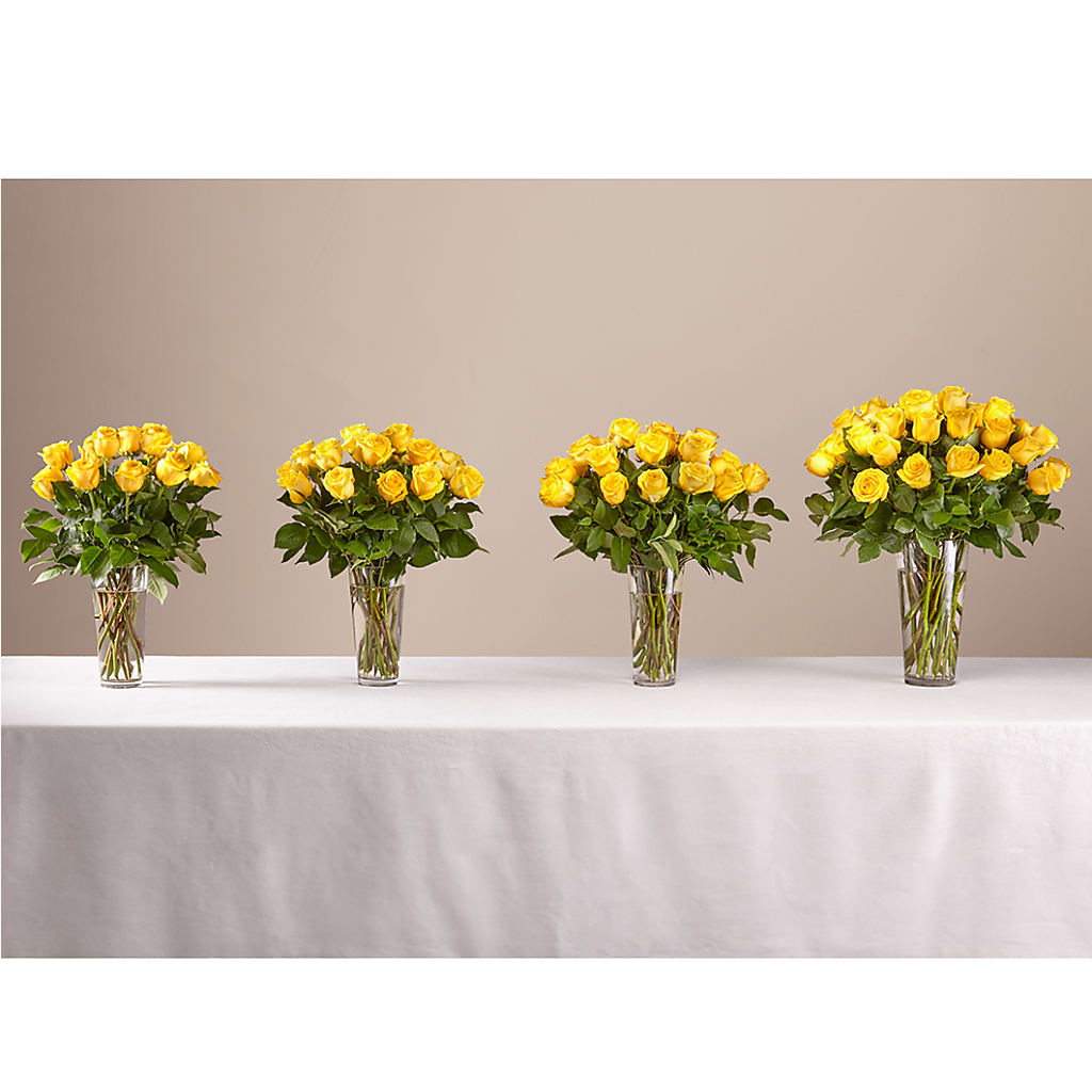 Long Stem Yellow Rose Bouquet –  Blossom Flowers And Gift, Lauderhill FL