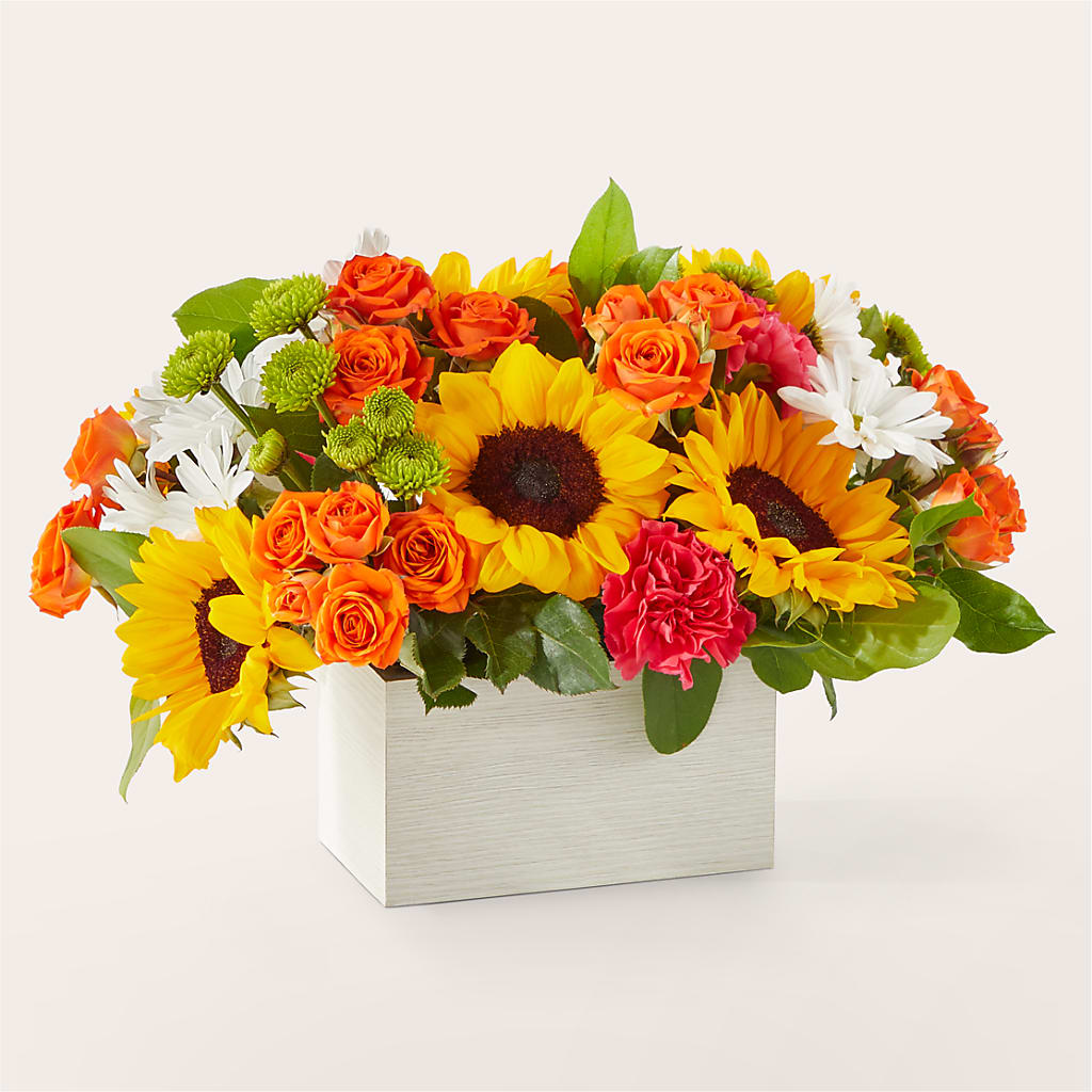 Sun-drenched Blooms Box Bouquet –  Blossom Flowers And Gift, Lauderhill FL