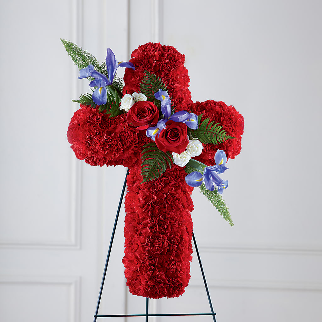 Faithful Hero Floral Cross –  Blossom Flowers And Gift, Lauderhill FL