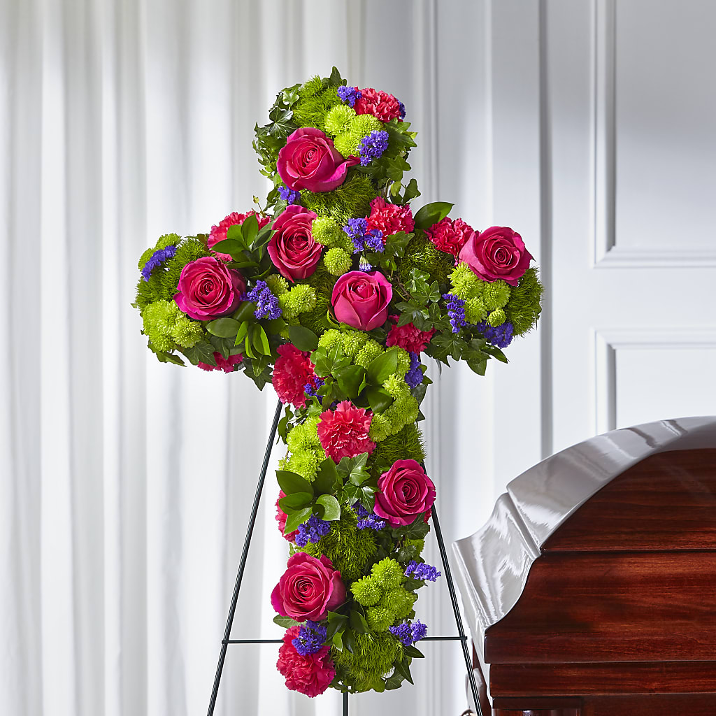 Tribute Rose Floral Cross –  Blossom Flowers And Gift, Lauderhill FL