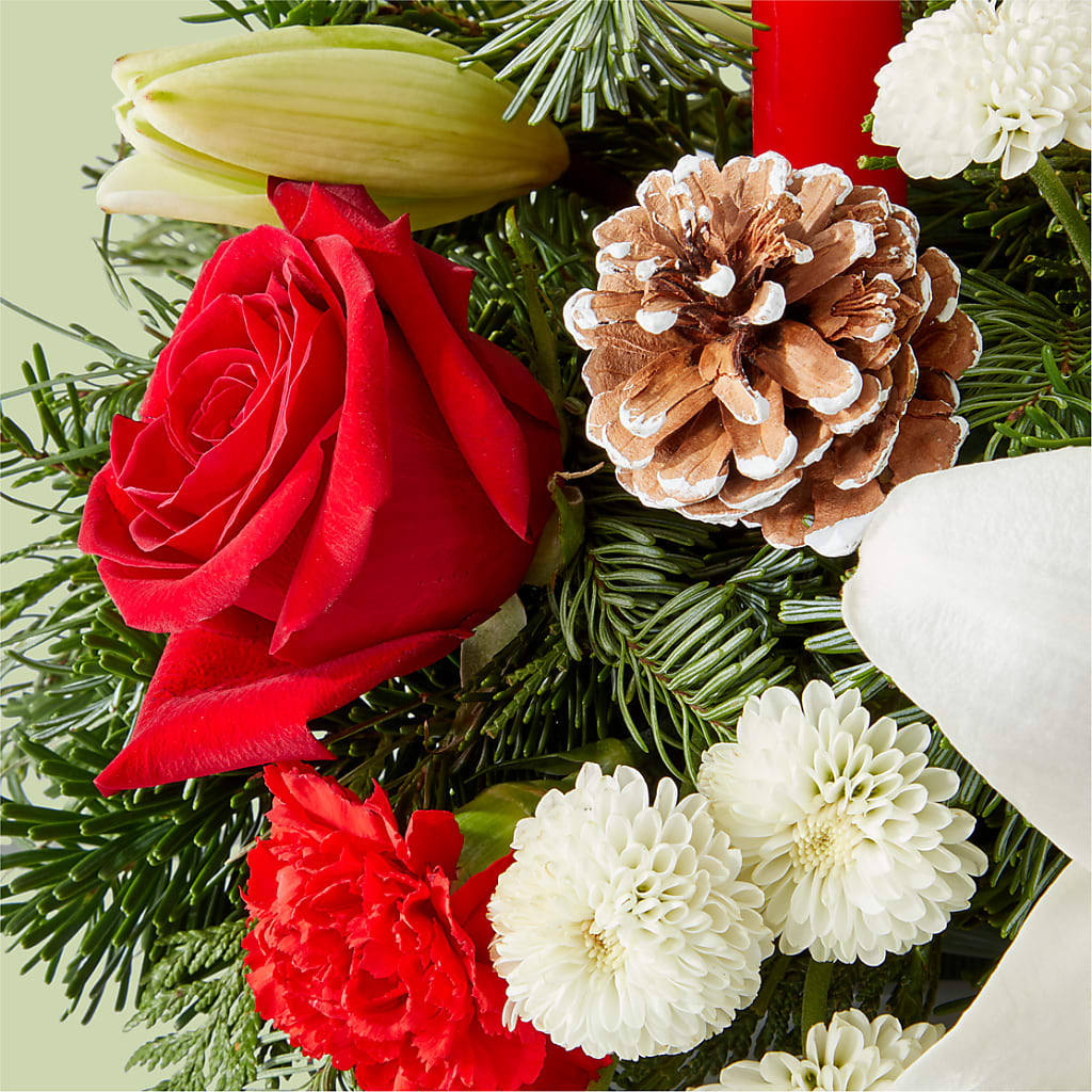 Seasonal Festivities Centerpiece –  Blossom Flowers And Gift, Lauderhill FL