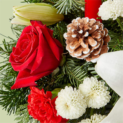 Seasonal Festivities Centerpiece –  Blossom Flowers And Gift, Lauderhill FL