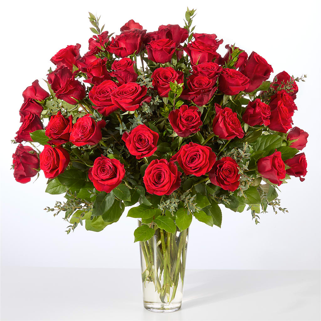 Forever Yours Fifty Stem Red Rose Bouquet –  Blossom Flowers And Gift, Lauderhill FL